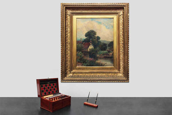 Кинг Генри Джон. Пейзаж с домом и рекой